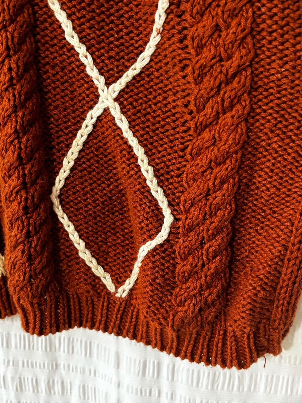 Vintage Cable Knit V-Neck Sweater Sleeveless Vest Sz 2X - Picture 2 of 8